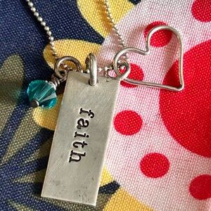 Charming Silver Necklace with Faith Pendant